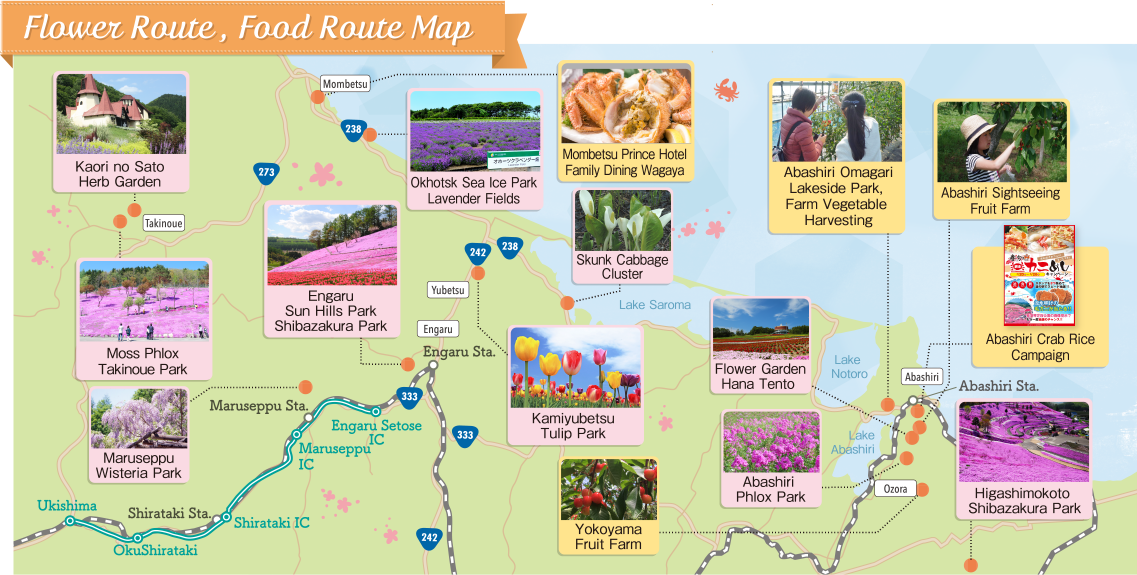 Flower Route / Food Route Map